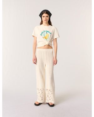 Maje Crochet Trousers - Natural
