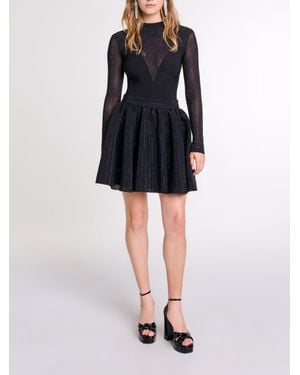 Maje Short Full Rhinestone Skirt - Black