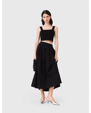 Maje Knitted Crop Top With Straps - White