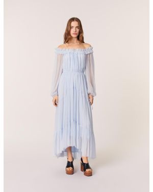 Maje Chiffon Maxi Dress - Pink