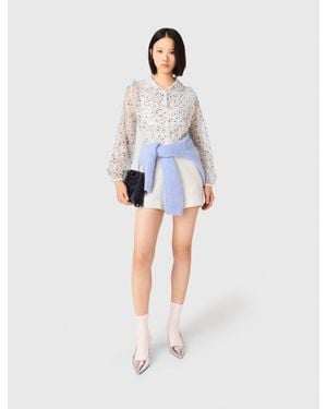 Maje Tweed Playsuit - White