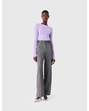Maje Second-Skin Round Neck Sweater - Multicolor