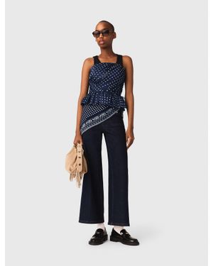 Maje Patterned Bustier Top - Blue