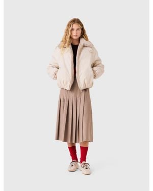Maje Reversible Faux Fur Puffer Jacket - White