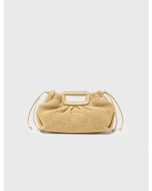 Maje Mipli Bouclé Effect Clutch Bag - Natural