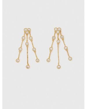 Maje Woman's Zirconium Oxide Jewellery: Gold-plated Recycled Brass Earrings For Spring/summer, One Size, In Colour Gold / Yellow - Natural
