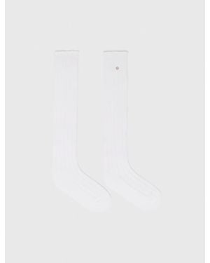 Maje Knee-High Pointelle Socks - White
