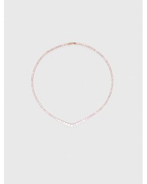 Maje Cascade Diamanté Necklace - White