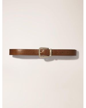 Maje Leather Belt With Square Buckle - Natural