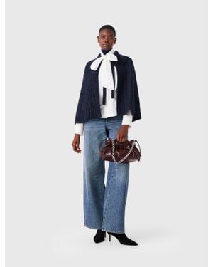 Maje Kurzer Cape-Cardigan - Blau