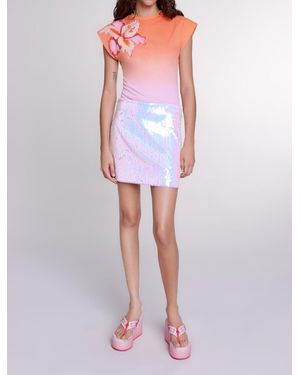 Maje Sequin Knit Skirt - White