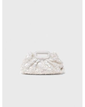 Maje Sequins Milpli Mini Clutch - White