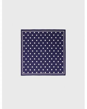 Maje Silk Polka Dot Bandana - Blue