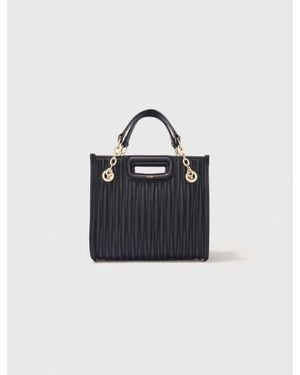 Maje Mini Quilted Leather Tote Bag - Blue