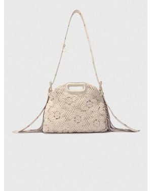 Maje Tasche Miss M Mini Aus Häkelstrick - Natur