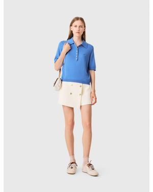 Maje Polo Collar Sweater - Blue
