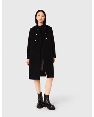 Maje Long Wool Blend Coat - Black