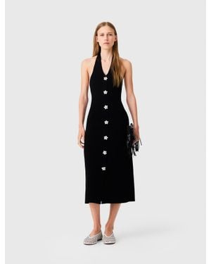Maje Dress With Floral Jewel Details - Black