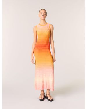 Maje Tie-Dye Knit Maxi Dress - Orange