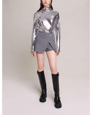 Maje Glittery Top - Pink