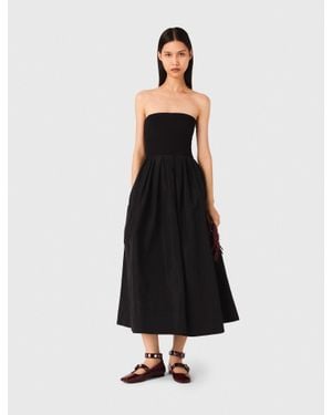 Maje Strapless Mesh And Taffeta Dress - White