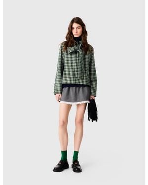 Maje Rhinestone Shirt With Tie - Green