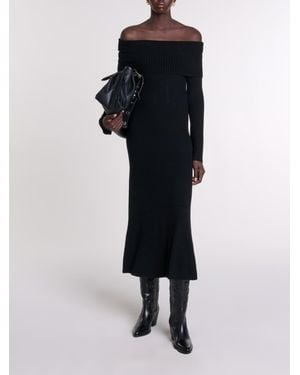 Maje Knit Maxi Dress - Black