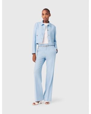 Maje Short Single-Breasted Jacket - Blue