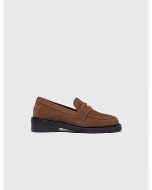 Maje Suede Loafers - White