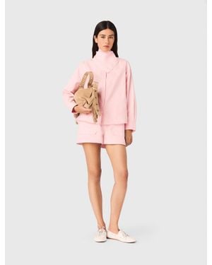 Maje Shirt With Removable Scarf - Pink