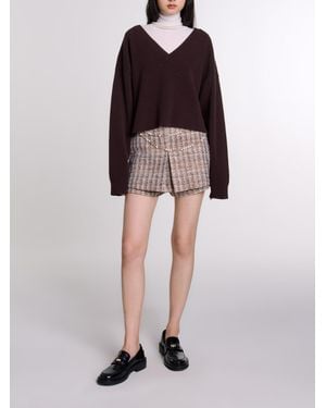 Maje V-Neck Sweater - Brown