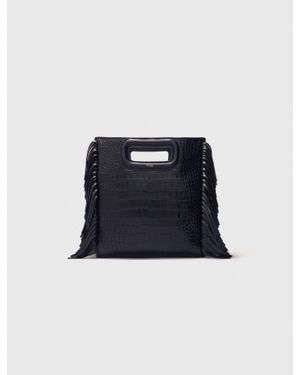 Maje Sac M En Cuir Effet Croco - Bleu