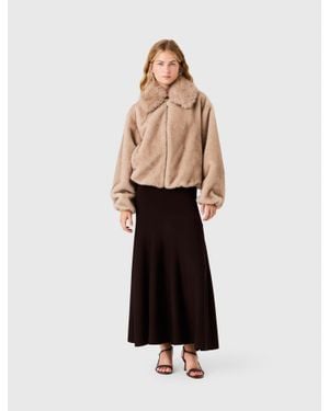 Maje Faux Fur Jacket - White