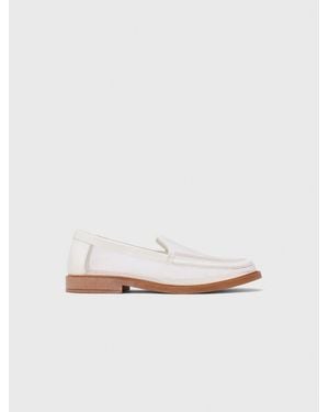 Maje Leather And Mesh Loafers - White