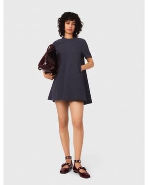 Maje Heavy Crepe Trapeze Dress - Blue