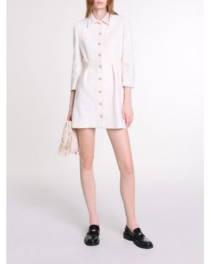 Maje Short Tweed Dress - White