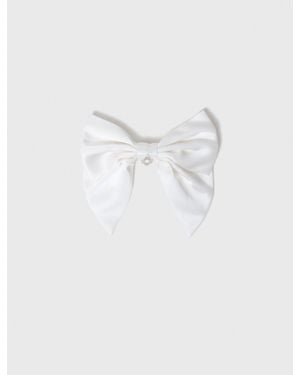 Maje Satin-Effect Bow Barrette - White