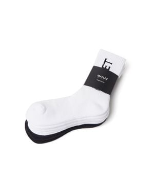 Mallet London Mallet Socks Large Logo 5 Pack Multi - White