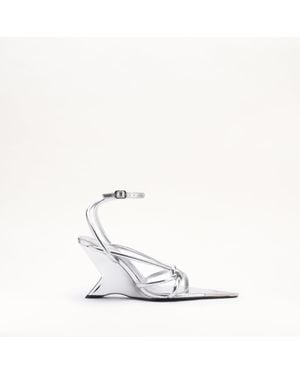 Mallet London Mallet Amber Strap Metallic Leather Heels - White