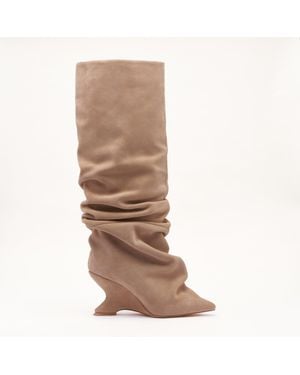 Mallet London Mallet Layla Suede Slouch Knee High Boots - Brown