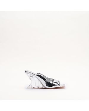 Mallet London Mallet Amber Metallic Leather Heels - White