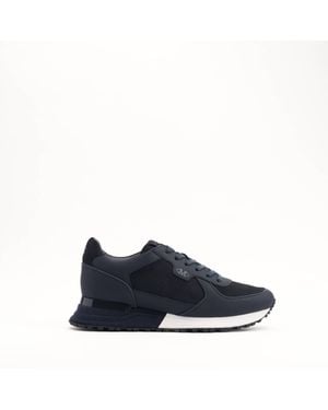 Mallet London Mallet Boundary Ripple Leather Trainers - Blue