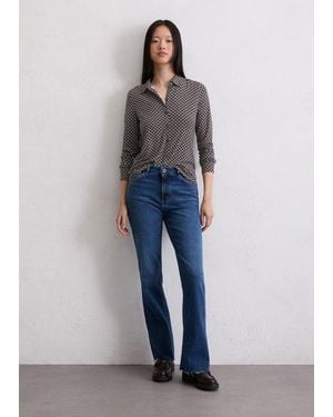 Marc O' Polo Jersey-Print-Bluse Regular - Blau