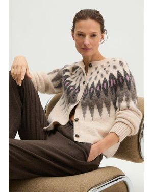 Marc O' Polo Jacquard-Cardigan Slim - Natur