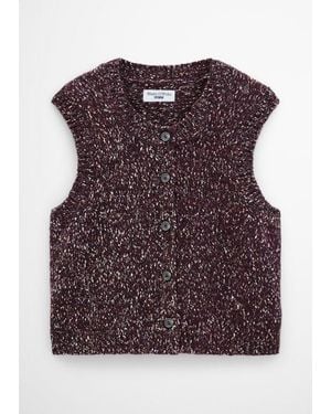 Marc O' Polo Ärmelloser Tweed-Cardigan Regular - Lila