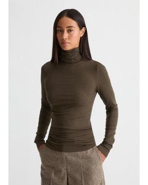 Marc O' Polo Rollkragen-Longsleeve Slim - Braun