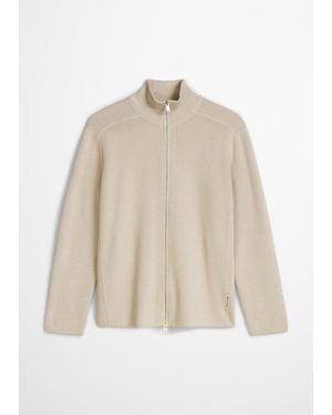 Marc O' Polo Zip-Strickjacke Regular - Natur