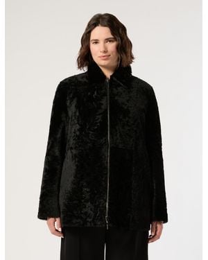 Marina Rinaldi Schwere Jacke Aus Shearling - Schwarz