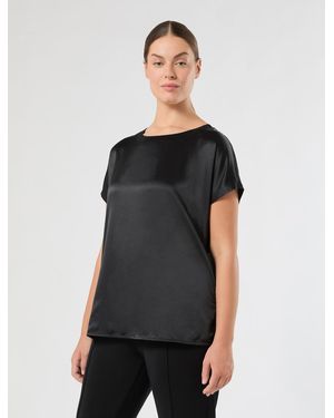 Marina Rinaldi T-Shirt Aus Jersey Und Satin - Schwarz