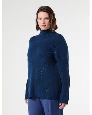 Marina Rinaldi Pullover Mit Strass - Blau